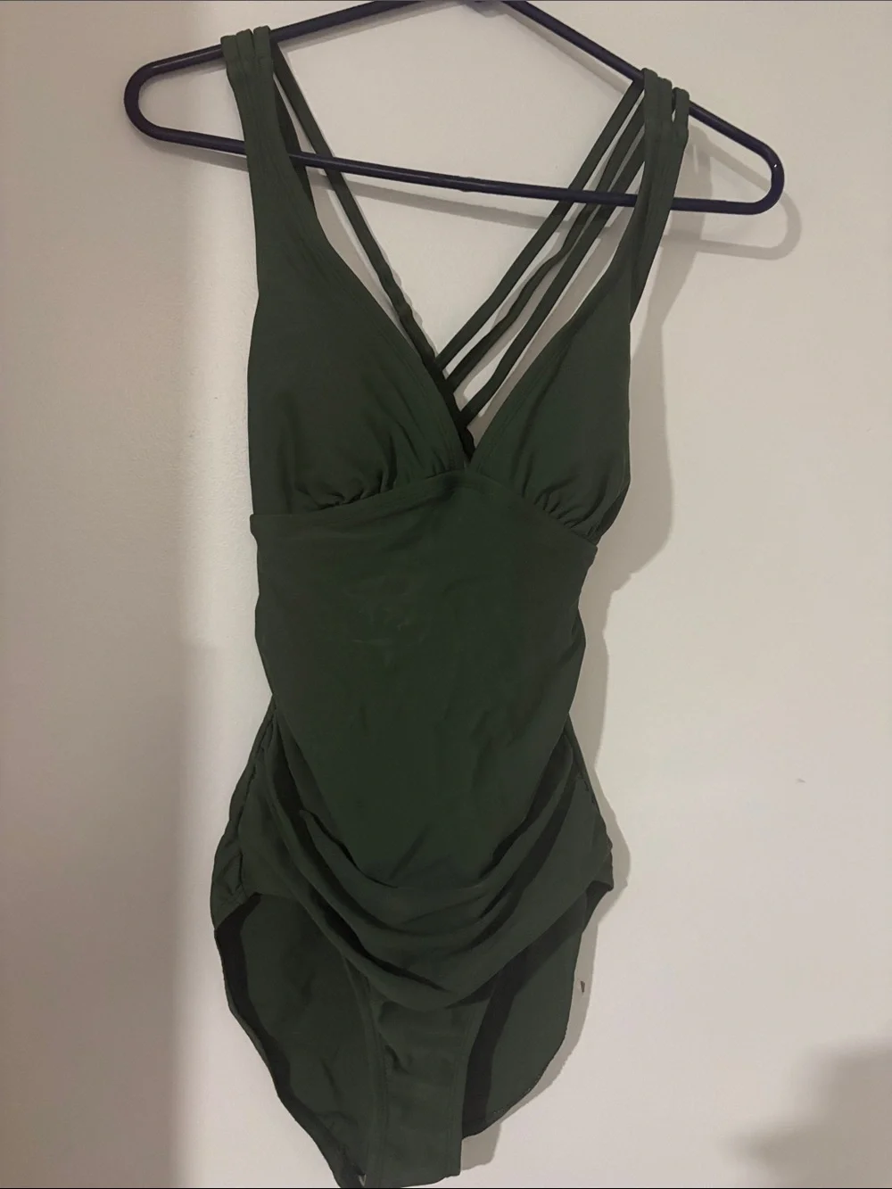 Kona Sol Olive Green Strappy One-Piece Swimsuit